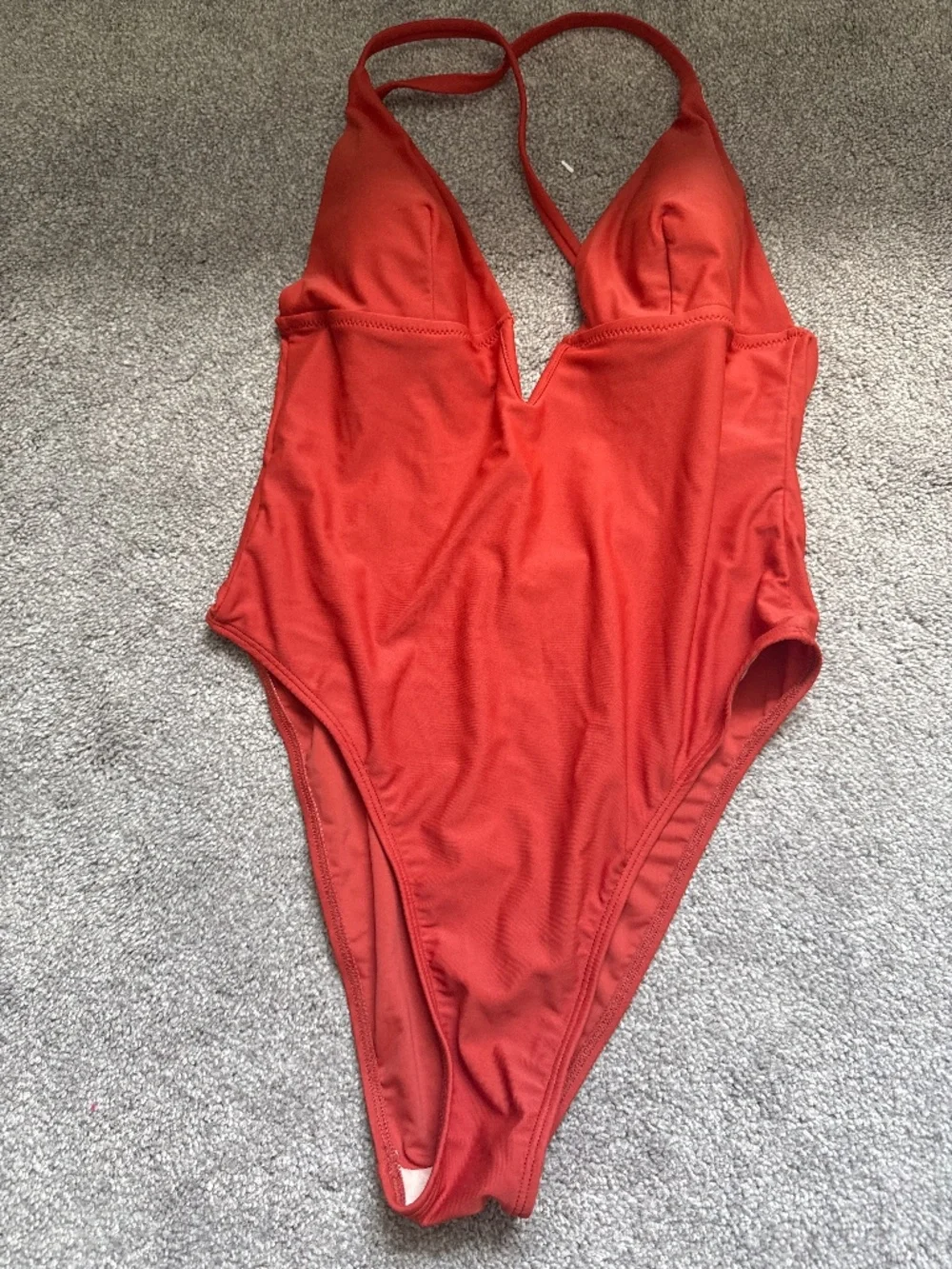 CUPSHE Red Terracotta One Piece Swimsuit Criss Cross Back